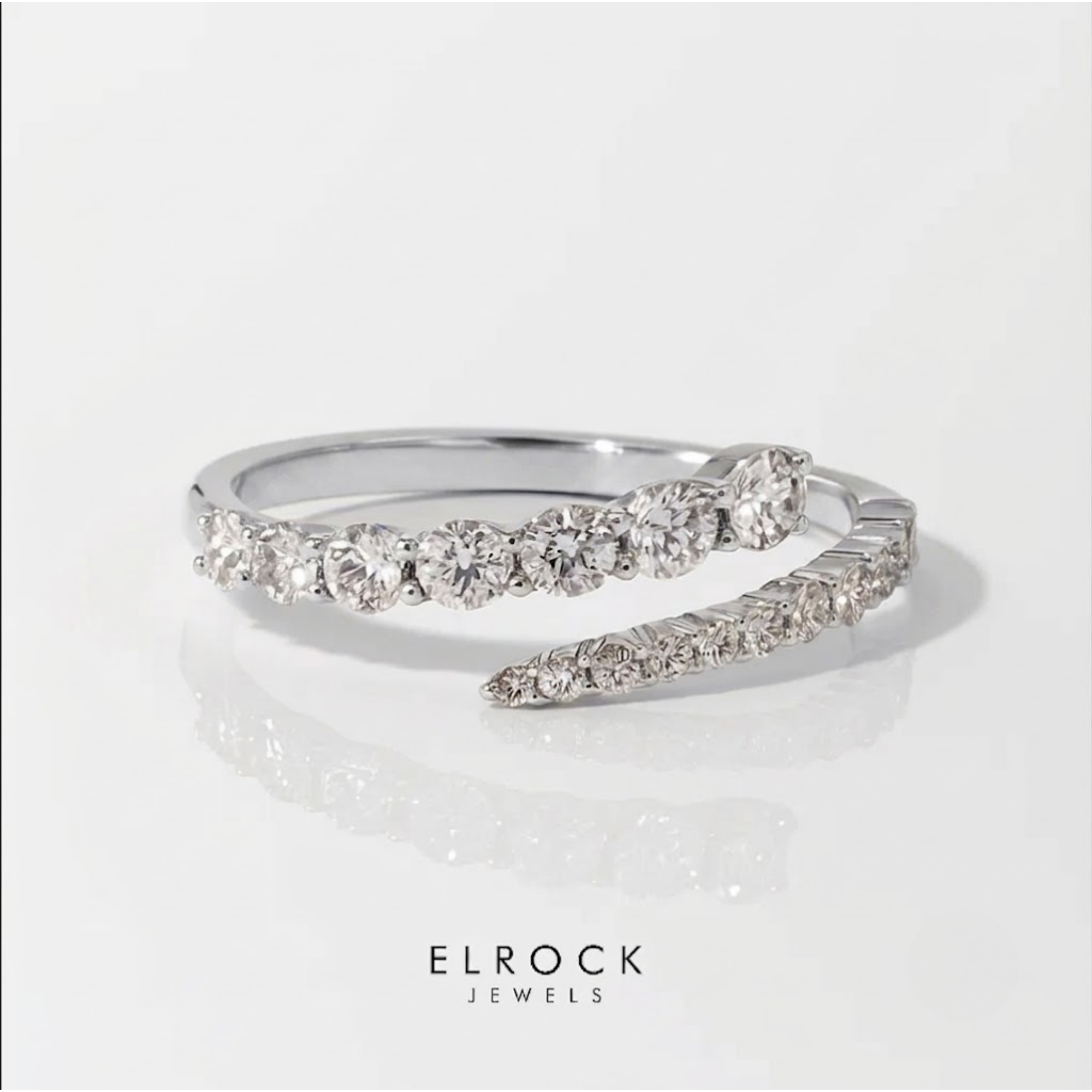 Round Diamond Spiral Wrap Ring