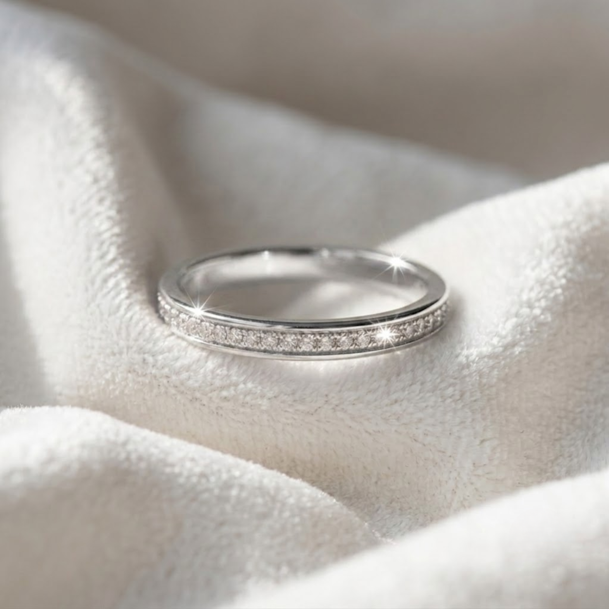 14K massiver im Labor gezüchteter Diamant Herren-Hochzeit Stapelring Bequeme Passform