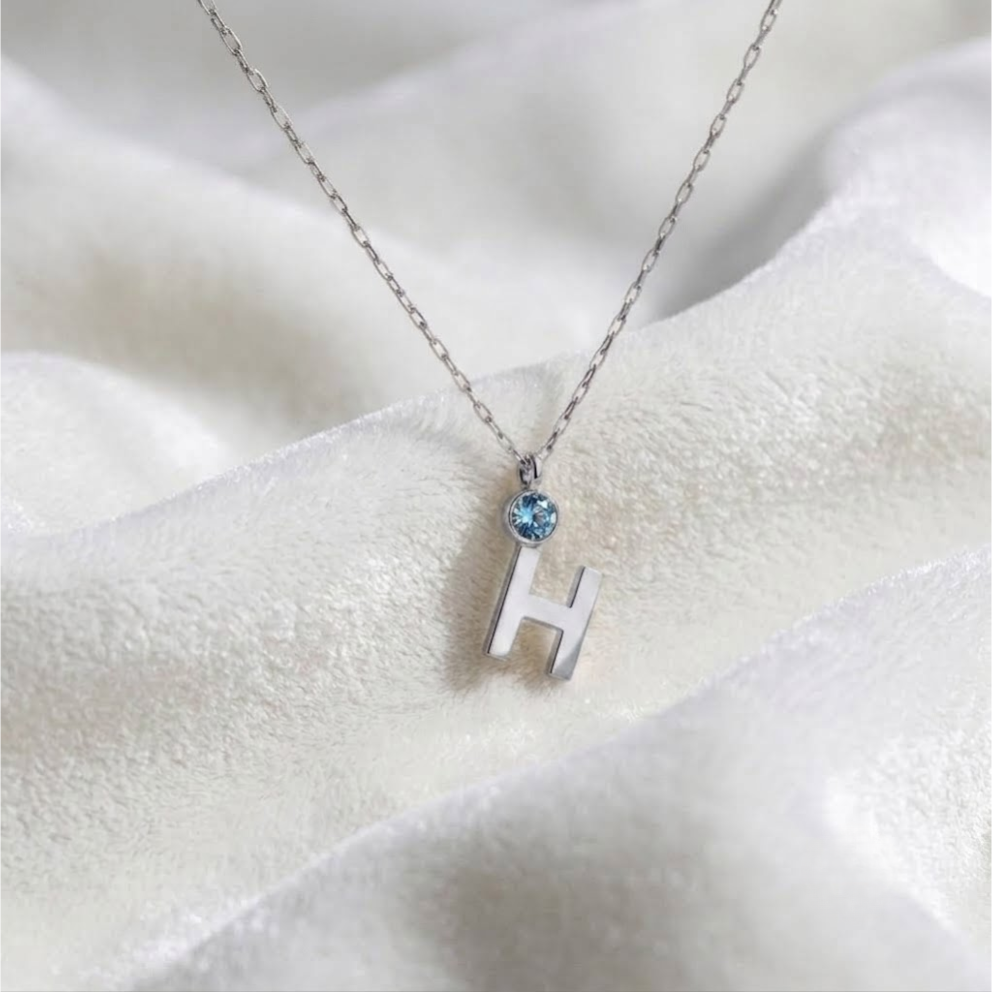 Gold Initial Birthstone Necklace