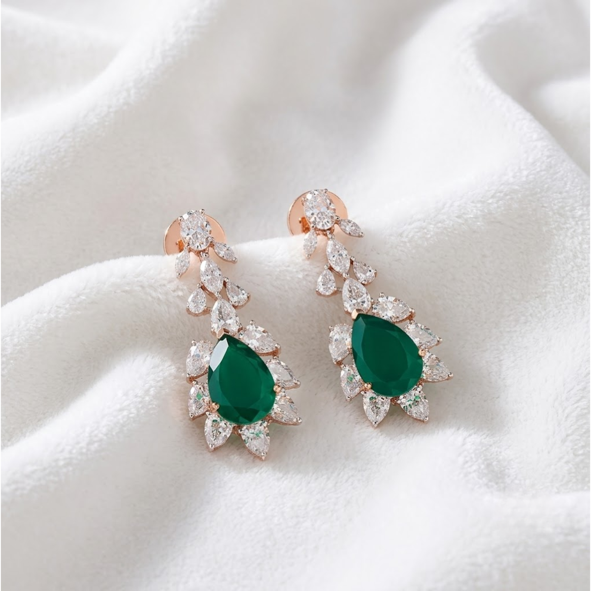 Tennis Multi Shape Diamond Necklace with Earring Set