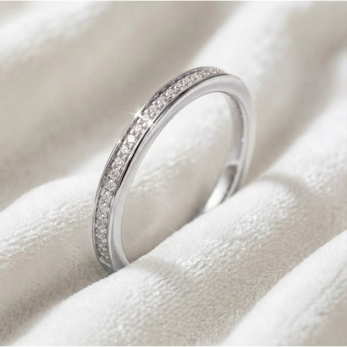 Channel Set Round Half Eternity Lab Grown Diamond Wedding Band