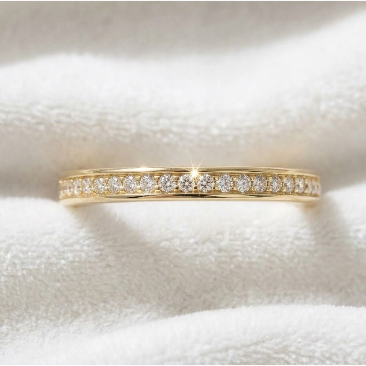 Channel Set Round Half Eternity Lab Grown Diamond Wedding Band