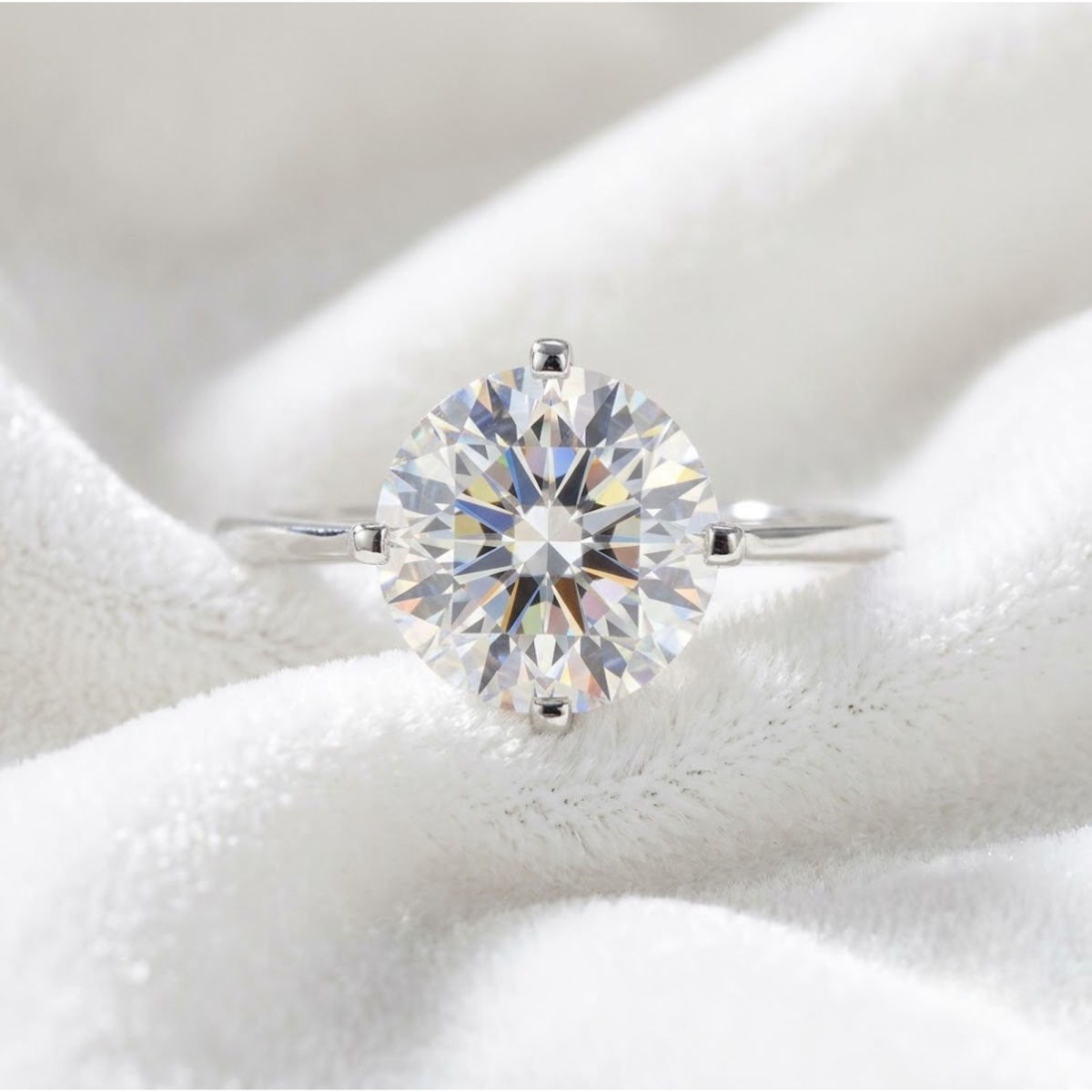 Gold Round Diamond Solitaire Ring