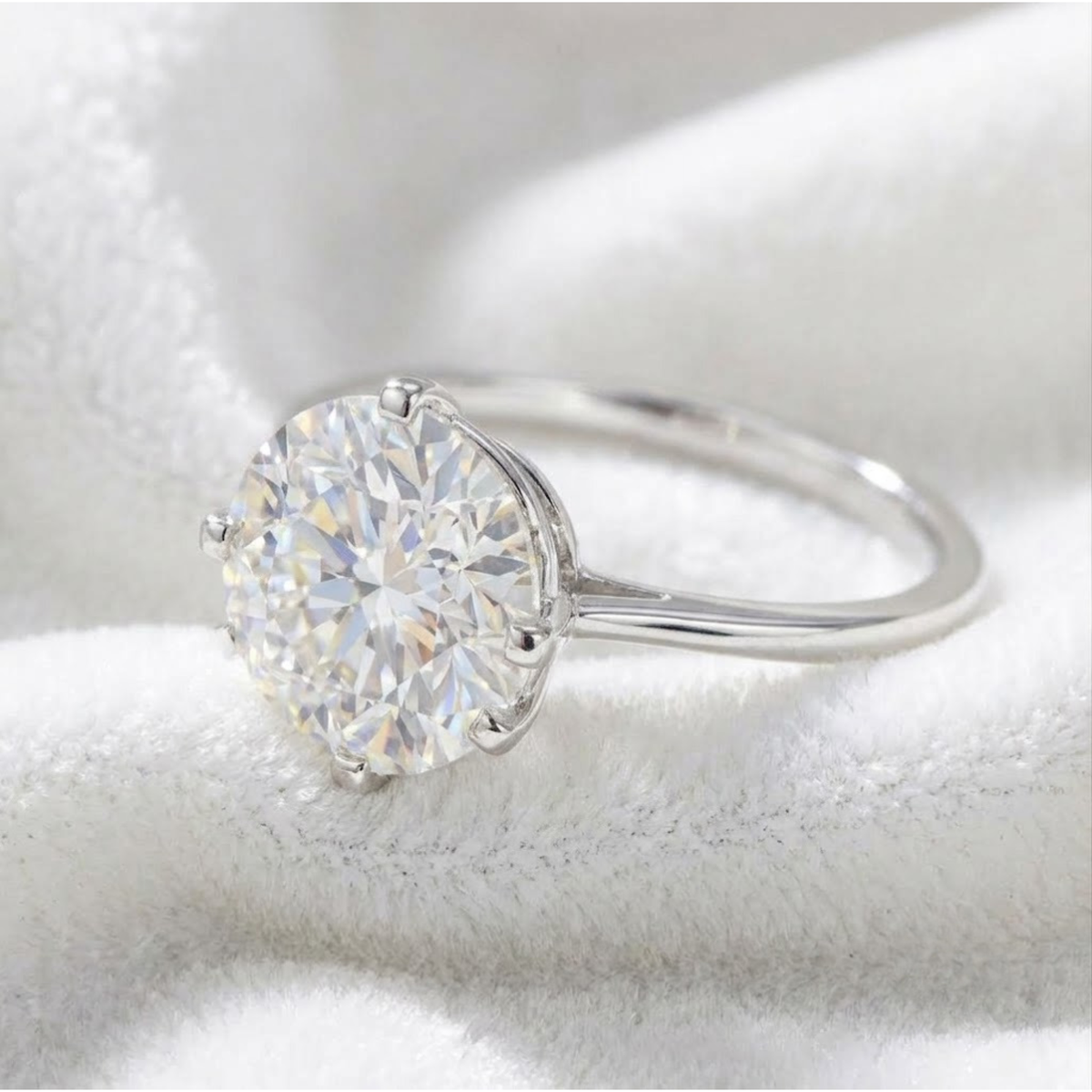 Gold Round Diamond Solitaire Ring
