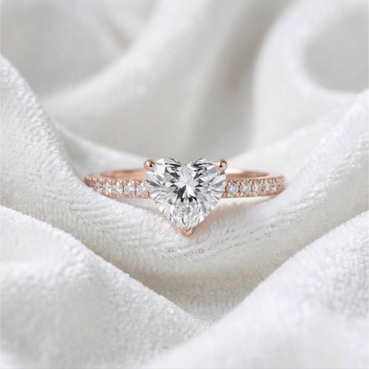 Heart-Shape Solitaire Diamond Ring