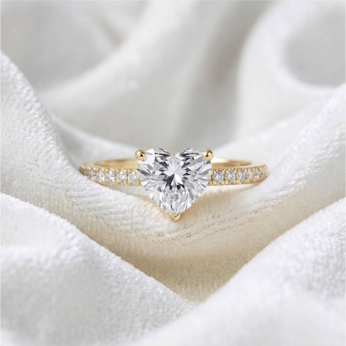 Heart-Shape Solitaire Diamond Ring