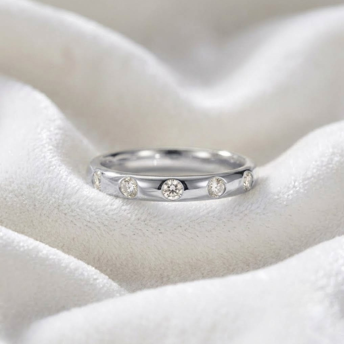 Gold Flush Set Real Gold Wedding Ring
