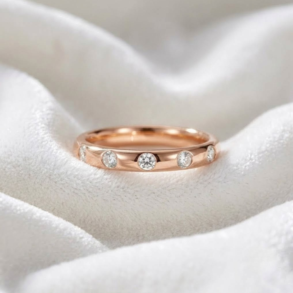 Gold Flush Set Real Gold Wedding Ring