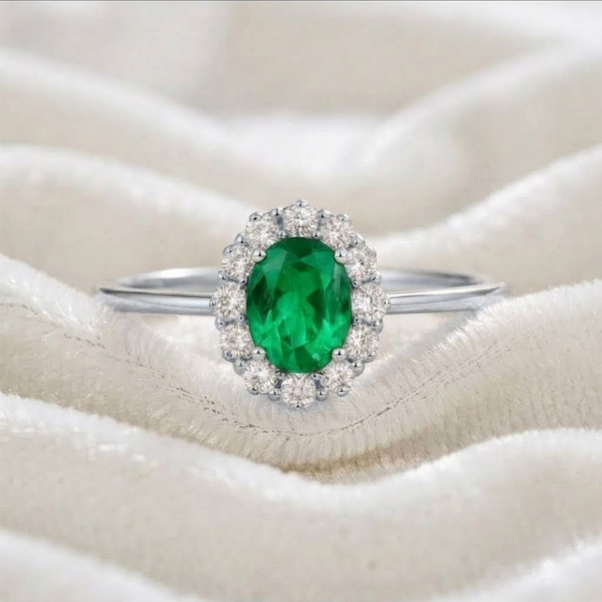 Classic Oval Cut Emerald Ring