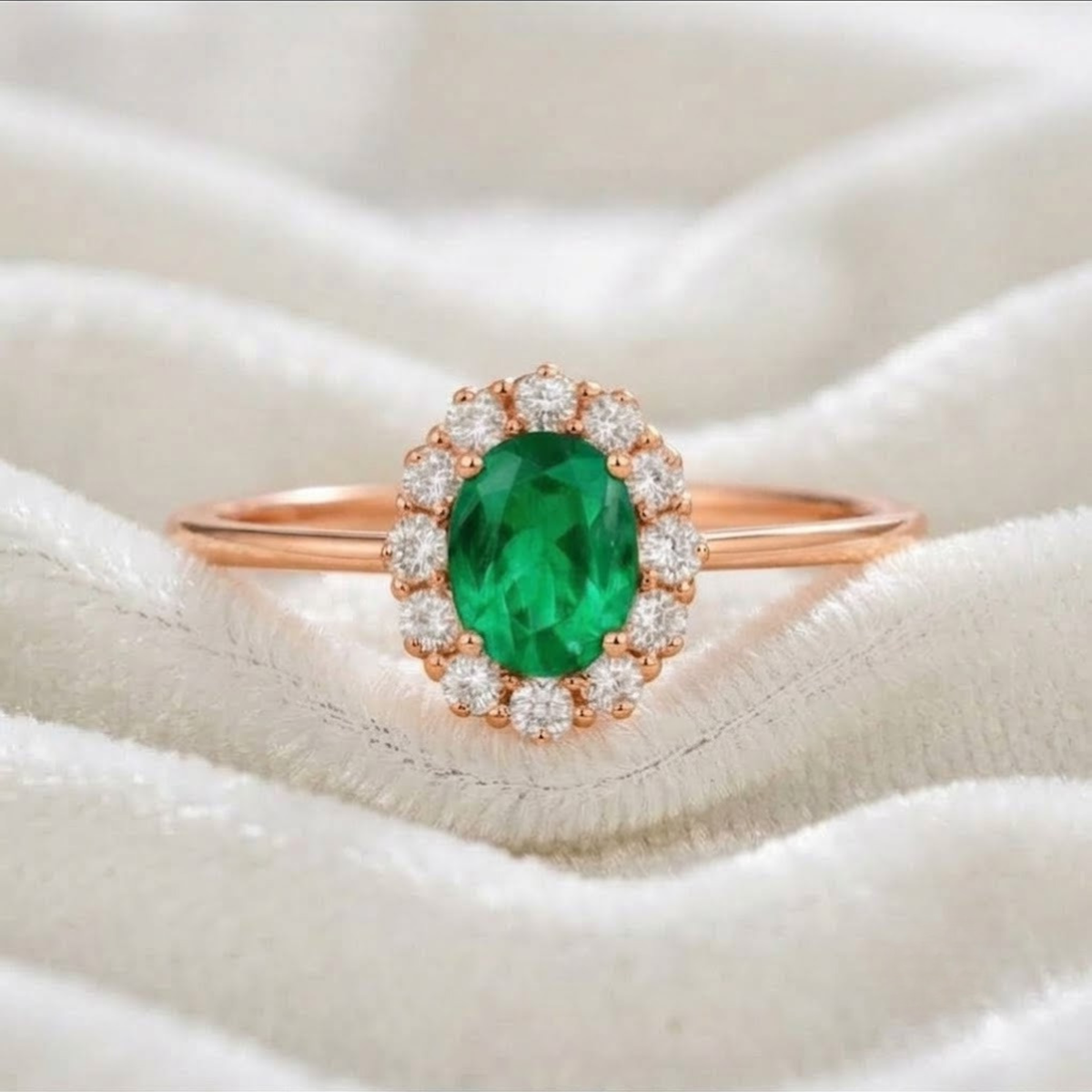 Classic Oval Cut Emerald Ring