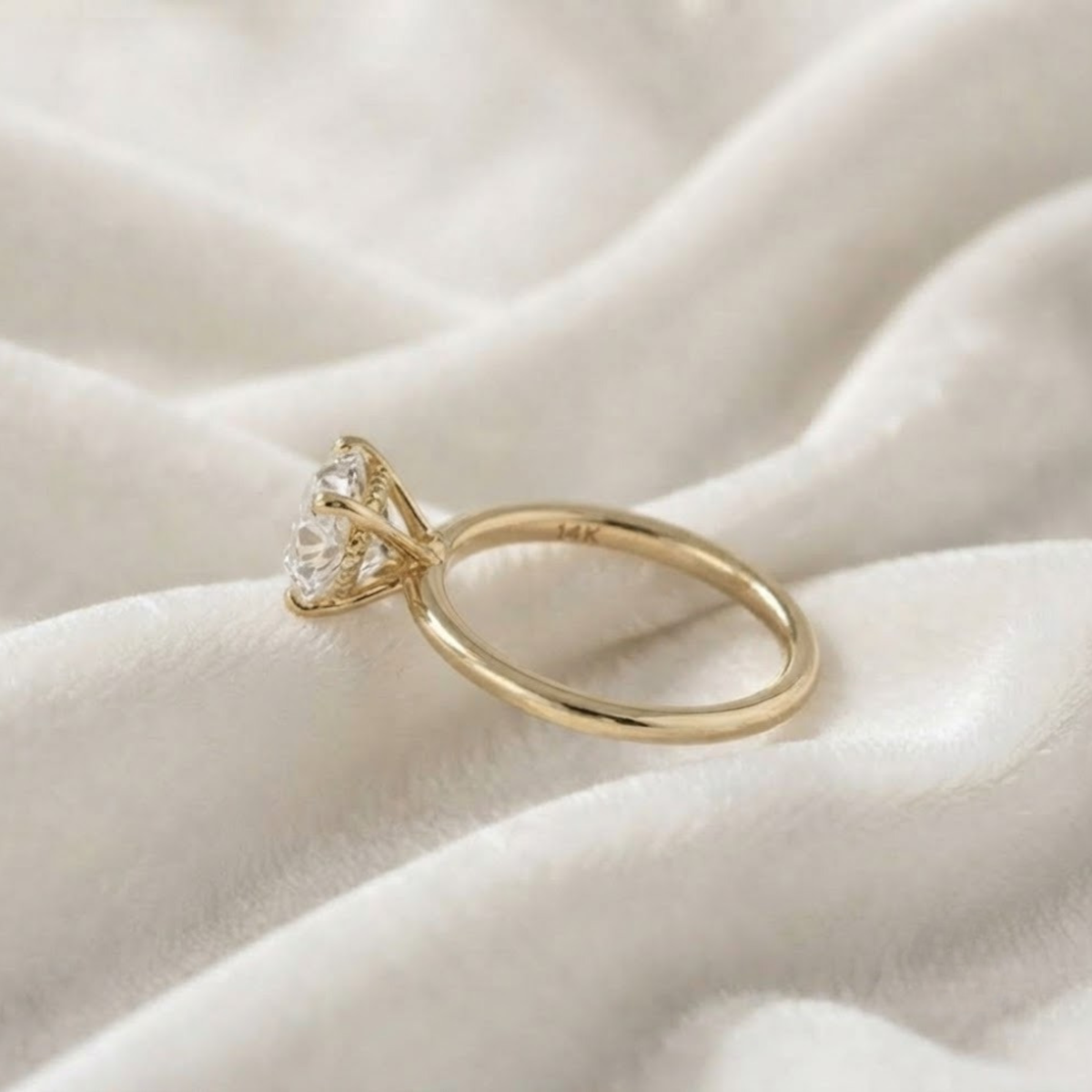 Solitaire Round with Hidden halo Engagement ring