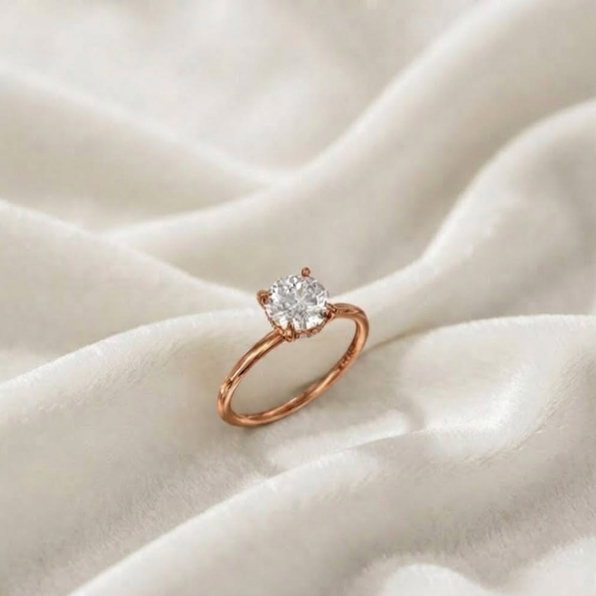 Solitaire Round with Hidden halo Engagement ring