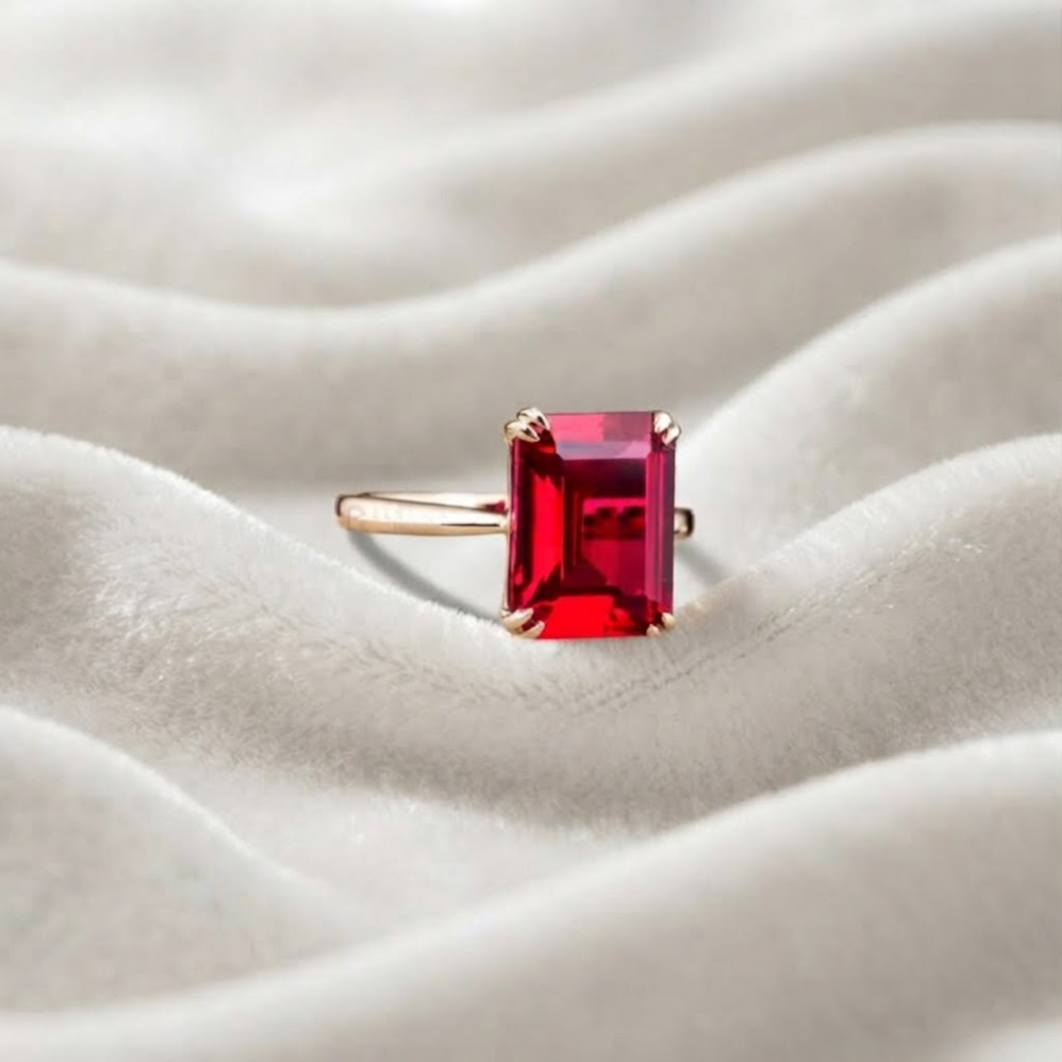 Ruby Solitaire Minimalist Ring