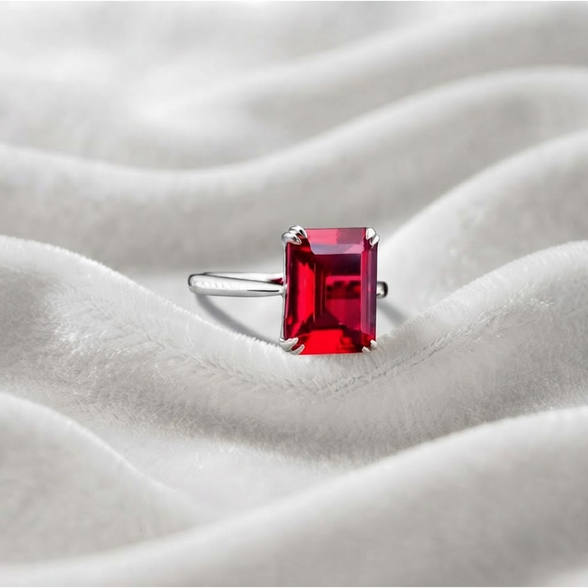 Ruby Solitaire Minimalist Ring