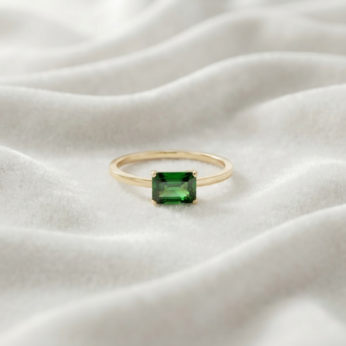 Birthstone Solitaire Wedding Ring Her