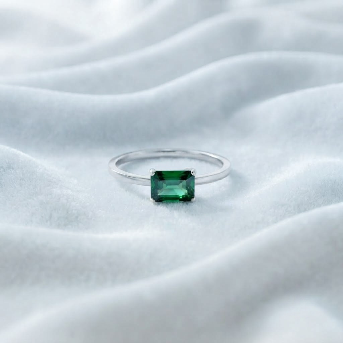 Birthstone Solitaire Wedding Ring Her