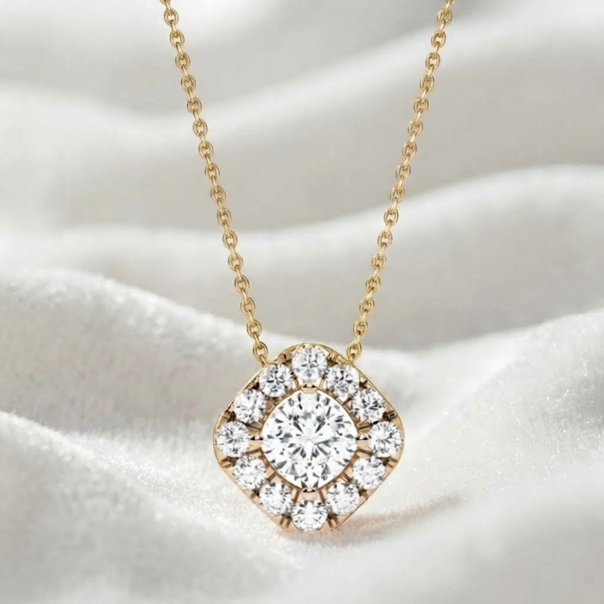 Diamond Solitaire Pendant Necklace