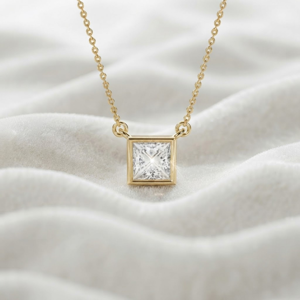 Princess Bezel Tennis Necklace