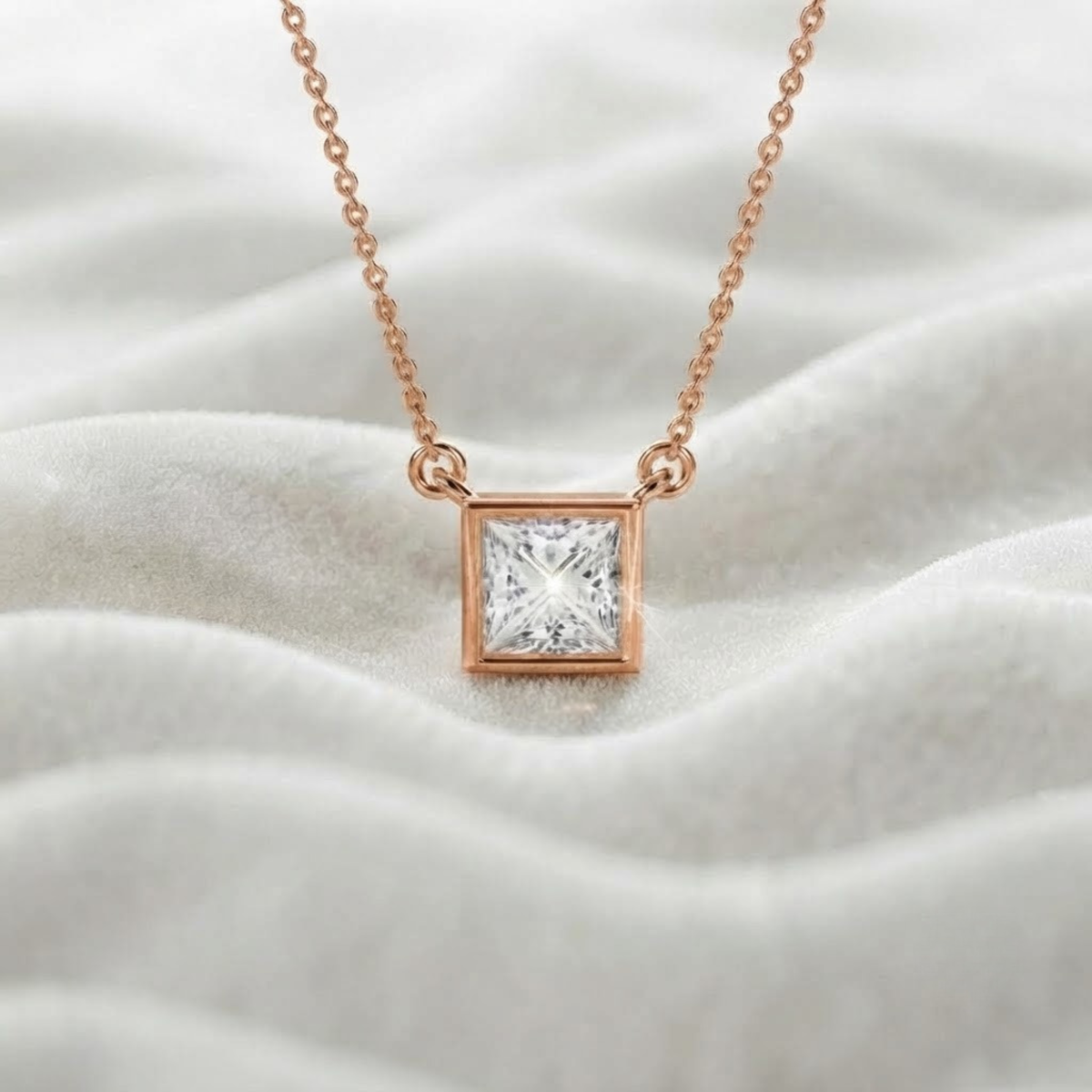 Princess Bezel Tennis Necklace