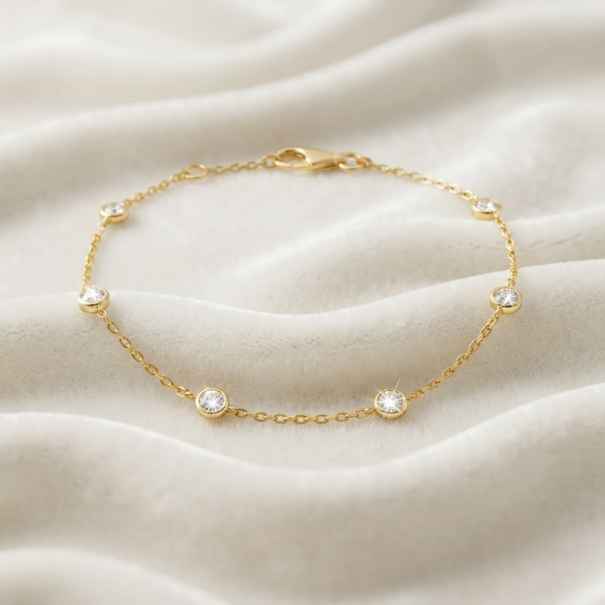 Diamond Station Bracelet for Women