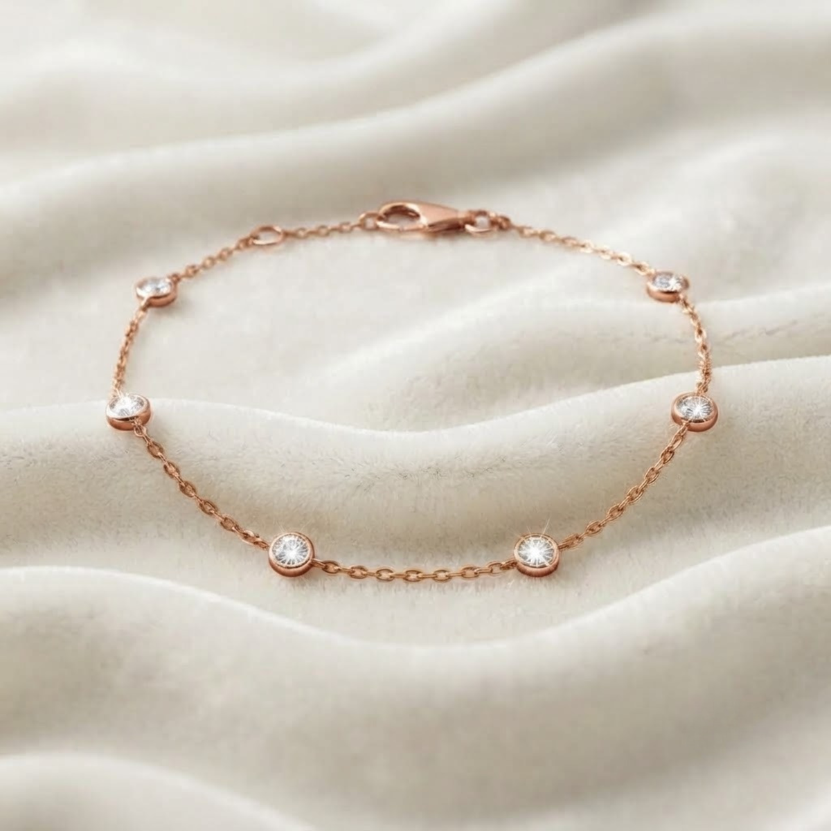 Diamond Station Bracelet for Women