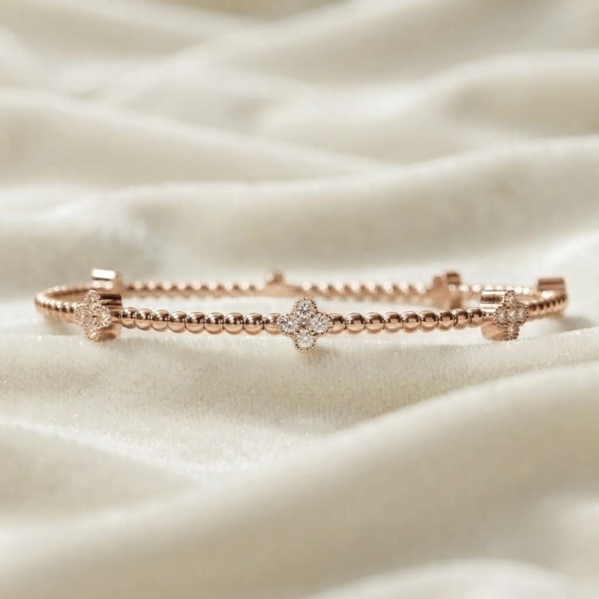 Beaded Flexible Bangle Bracelet