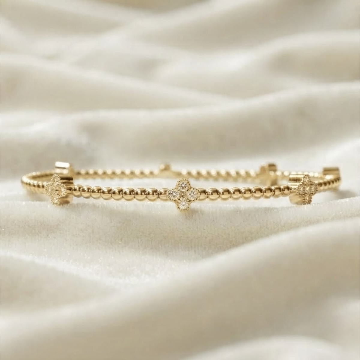 Beaded Flexible Bangle Bracelet
