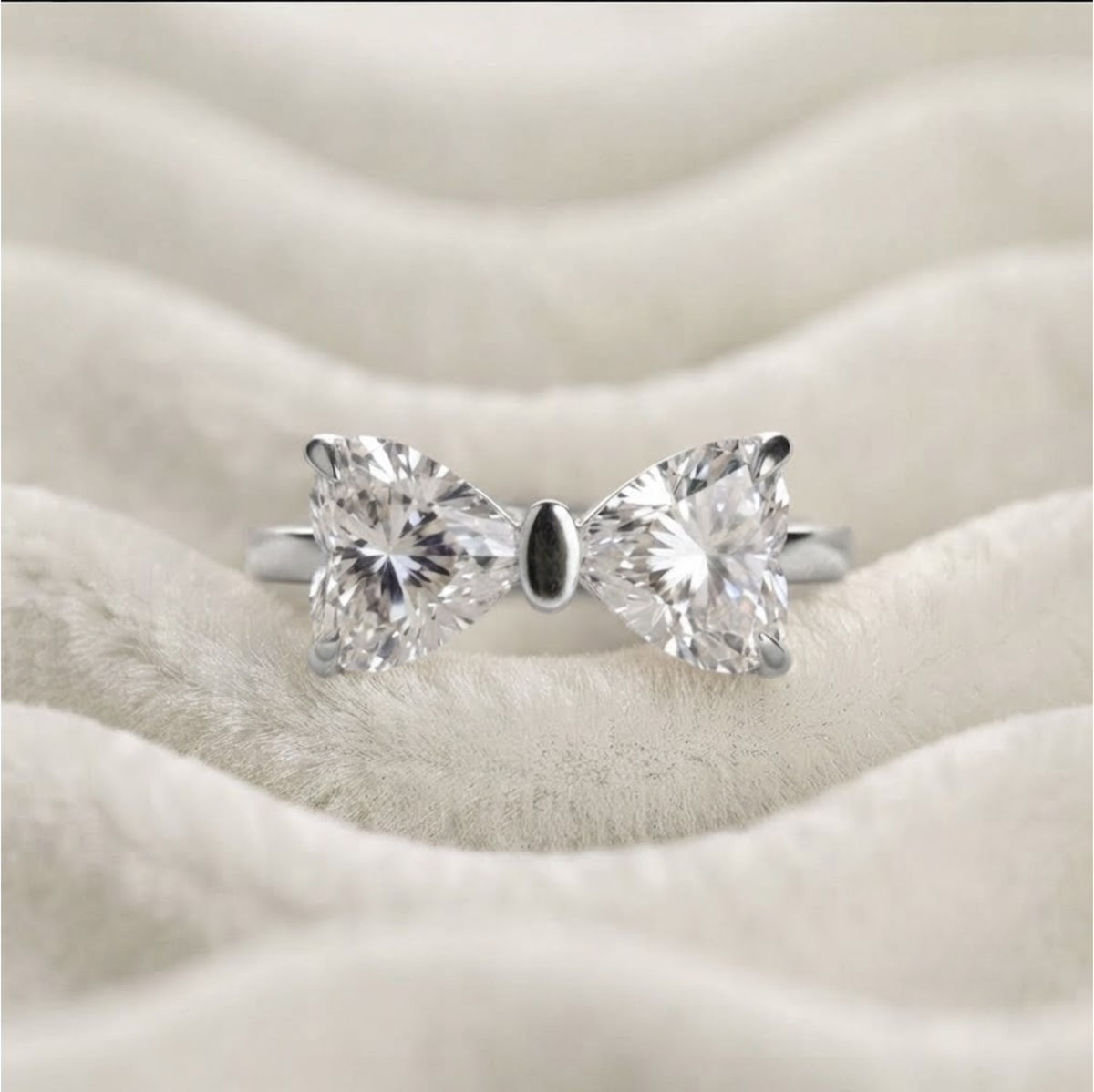 Bow Heart Shape Lab Grown Diamond Ring