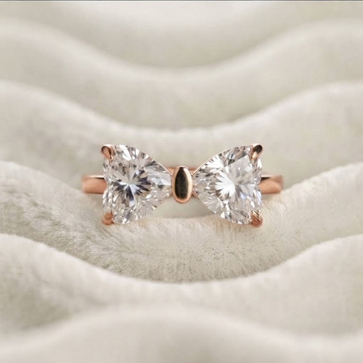 Bow Heart Shape Lab Grown Diamond Ring