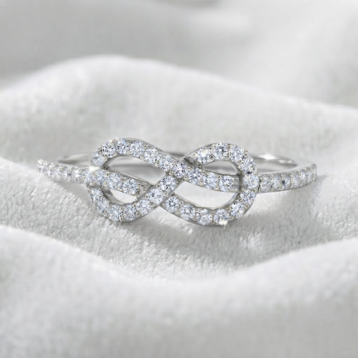 Infinity Love Knot Lab Grown Diamond Statement Ring