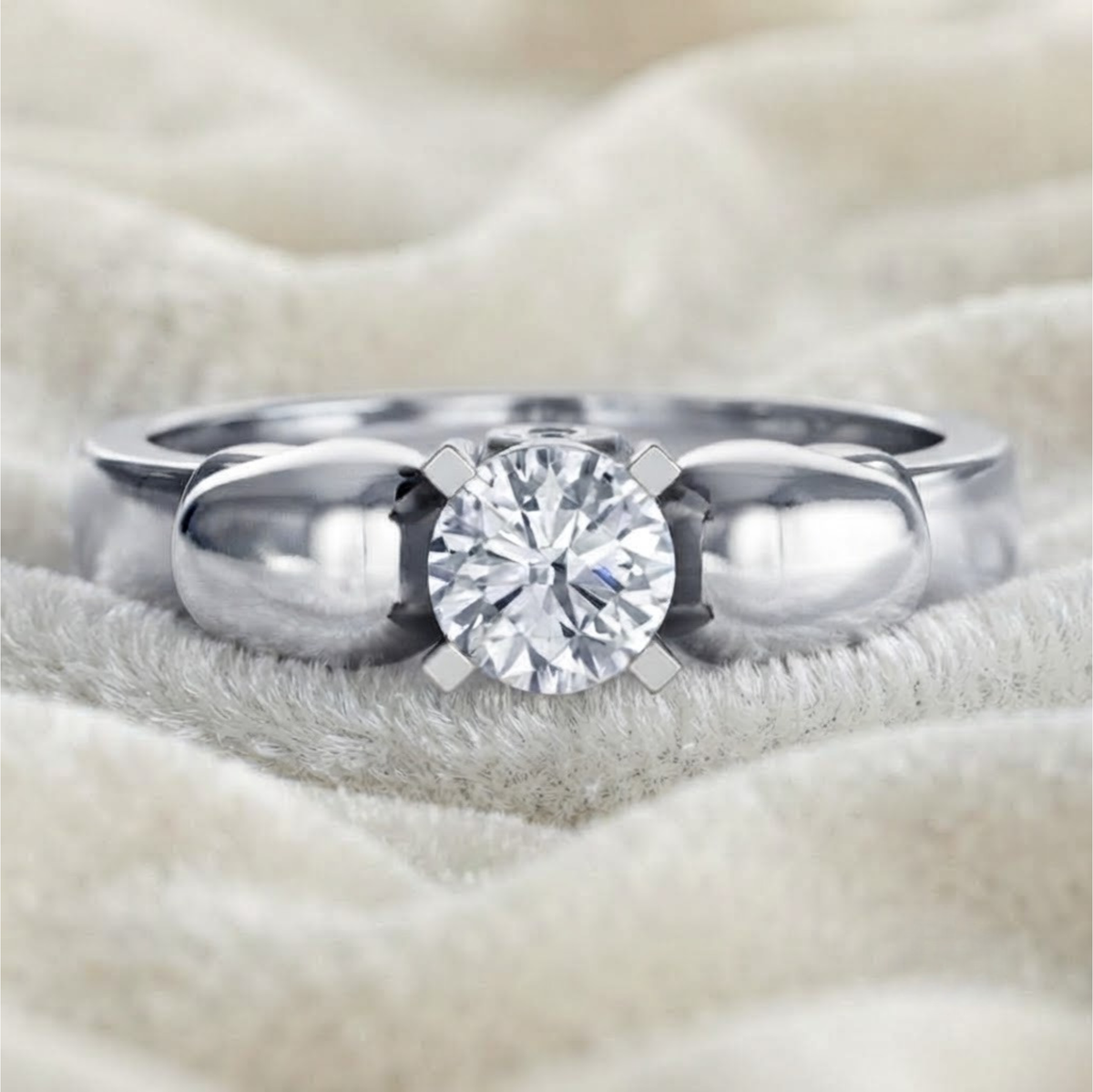 14K Gold Laborgezüchteter Diamant Gothic Totenkopf Verlobungsring