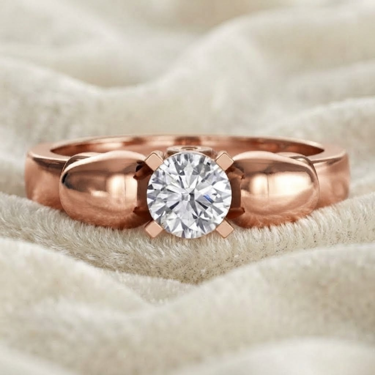 14K Gold Laborgezüchteter Diamant Gothic Totenkopf Verlobungsring