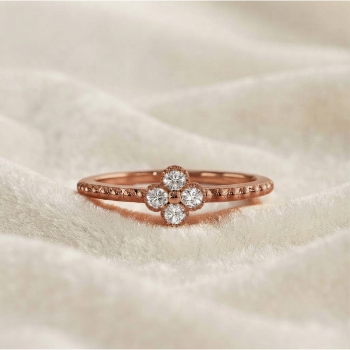 Lab Grown Diamond Clover Promise Ring