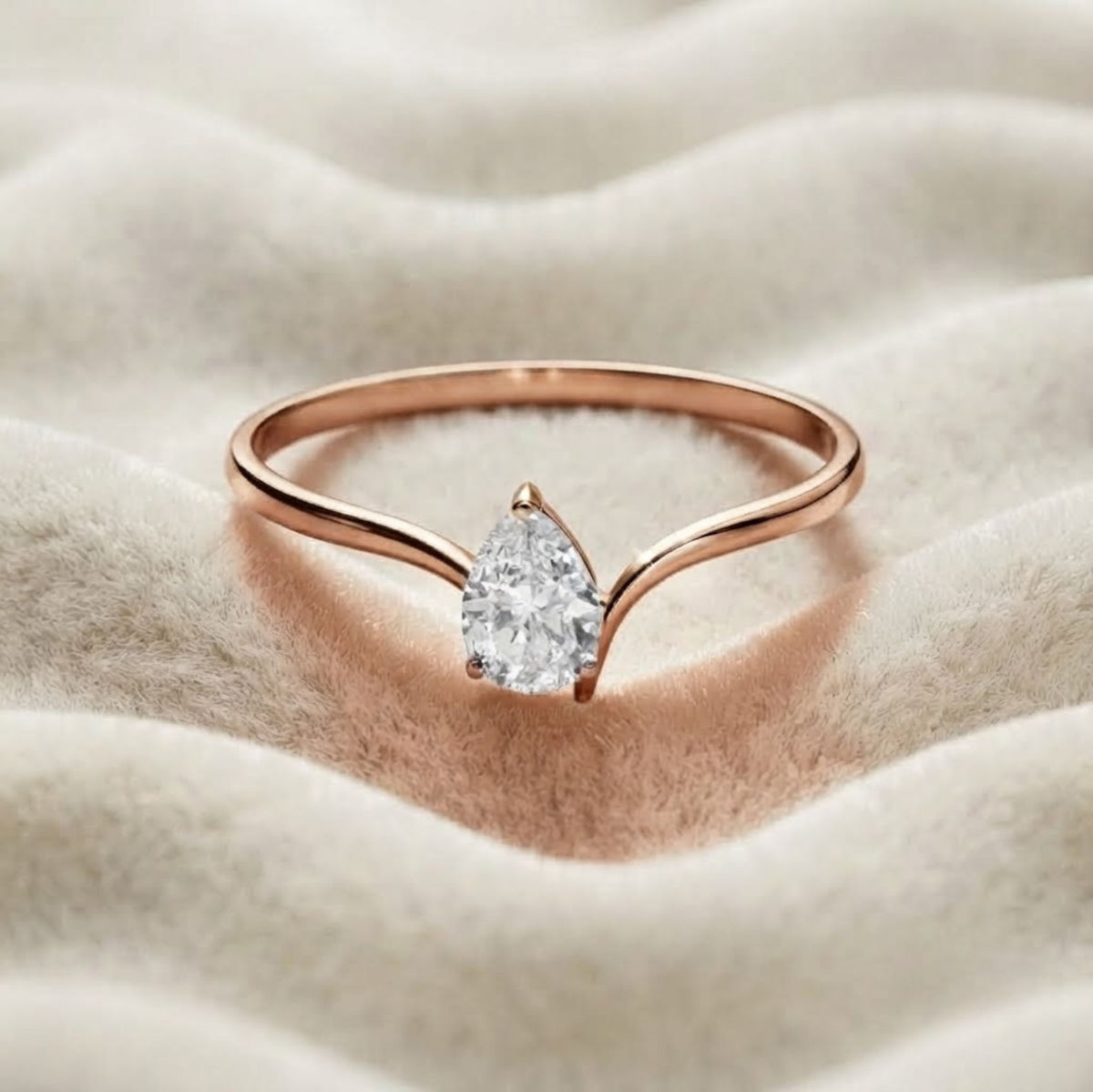 Unique Pear Cut Engagement Ring
