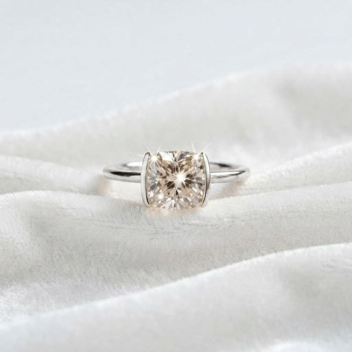 Gold Cushion Engagement Ring
