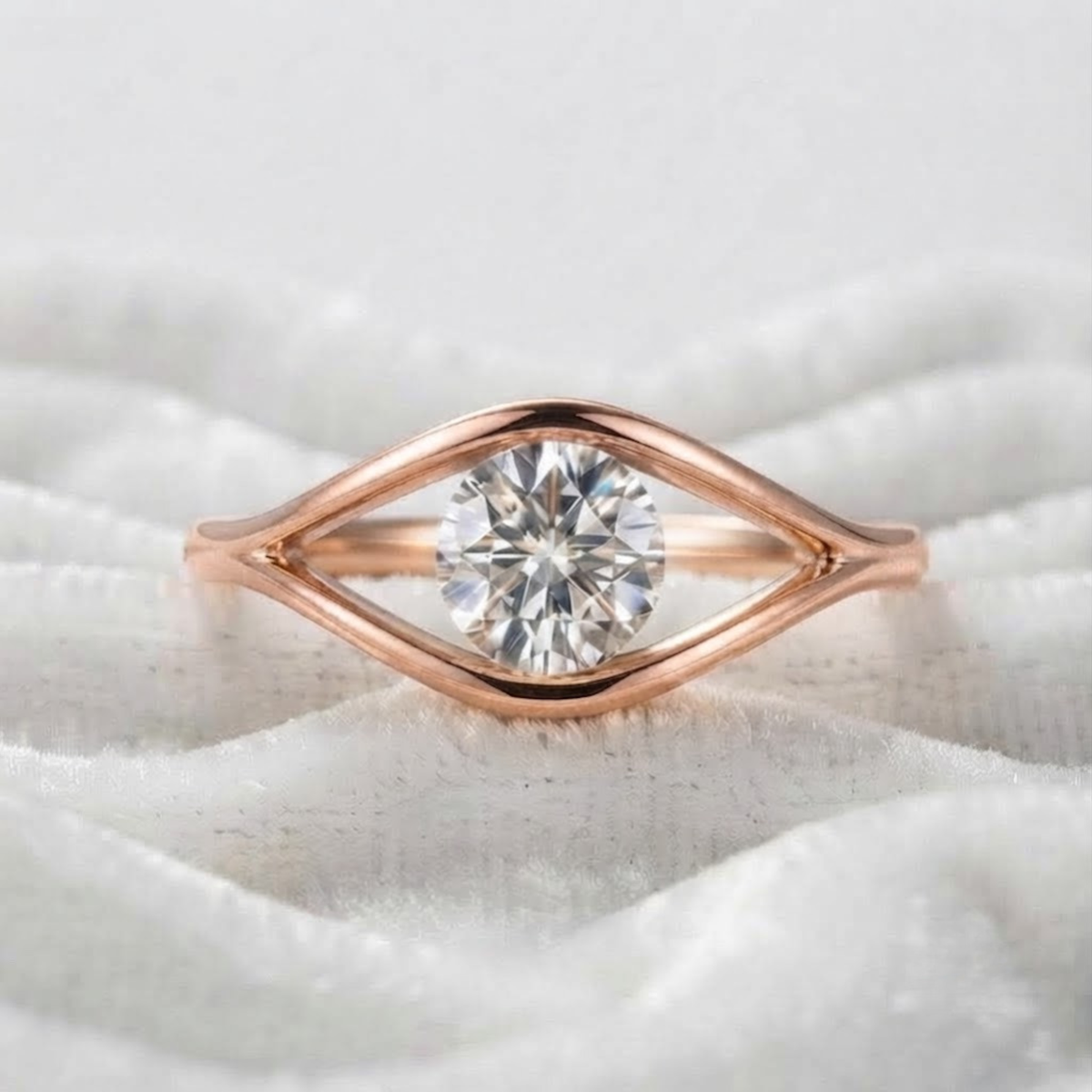Round Lab Created Diamond Engagement Ring