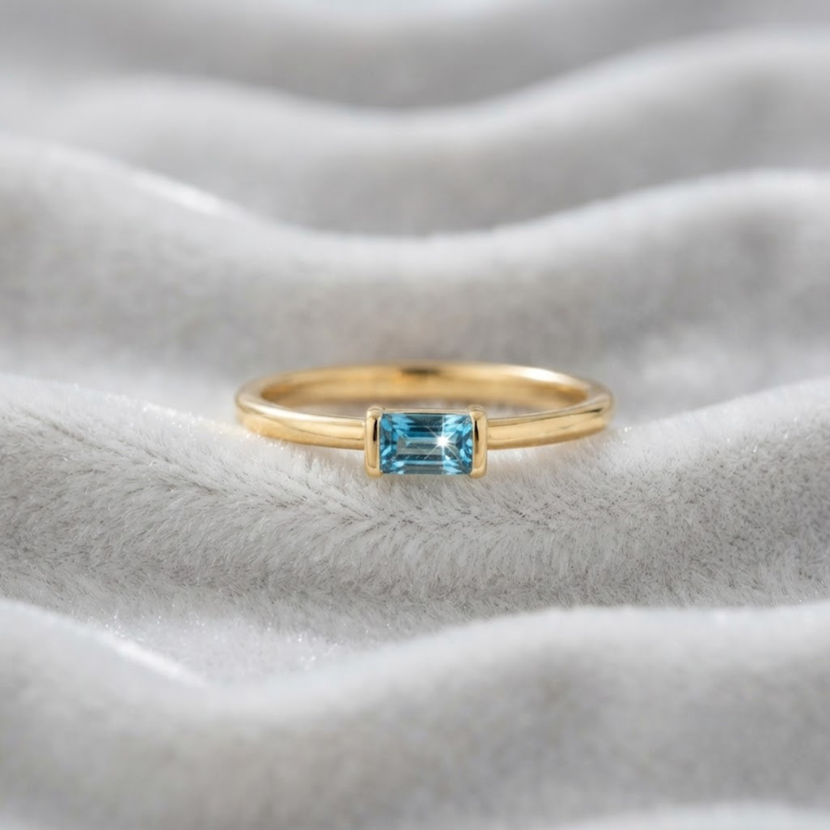 London Blue Topaz Unique Engagement Ring.
