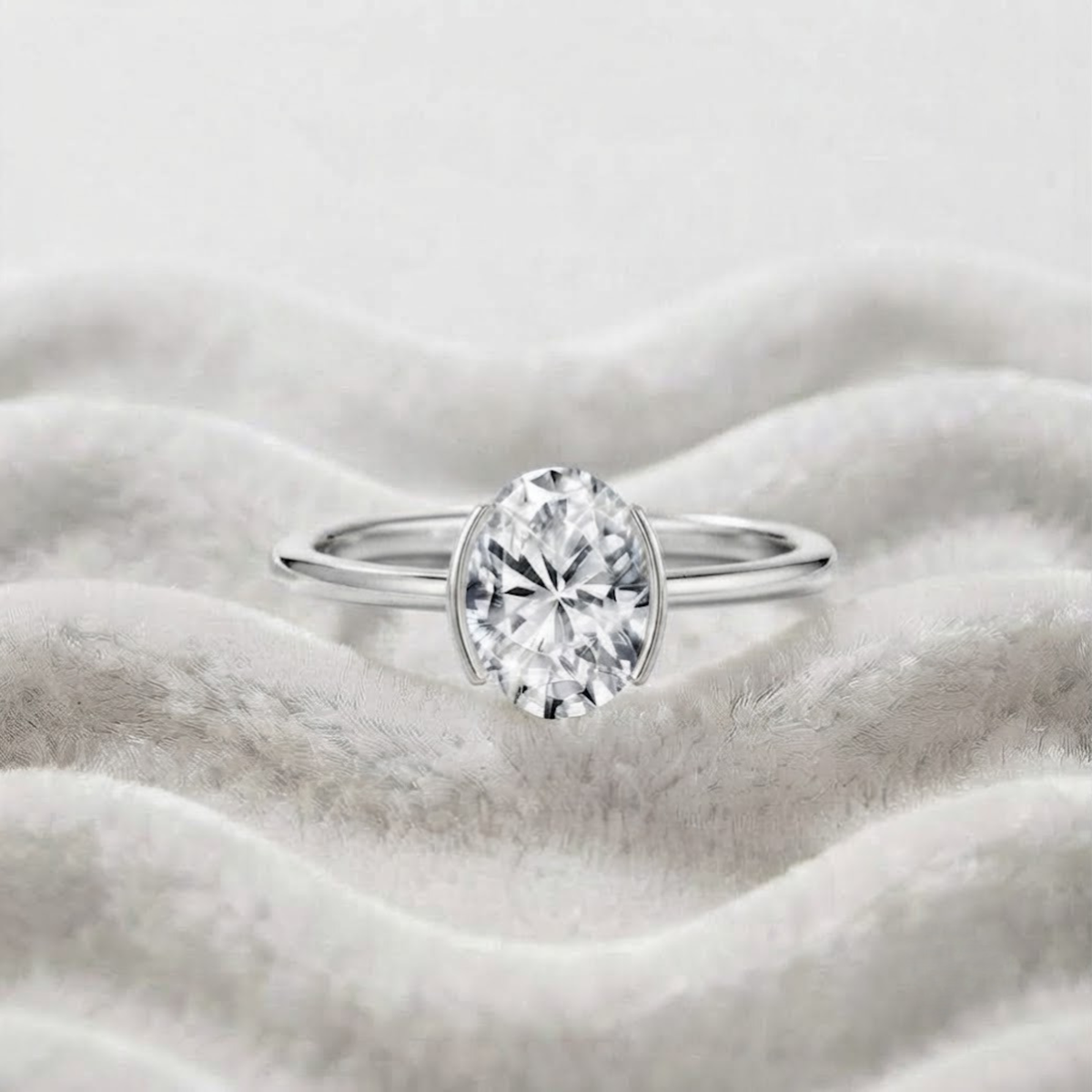 Oval Lab Grown Diamond Solitaire Wedding Ring