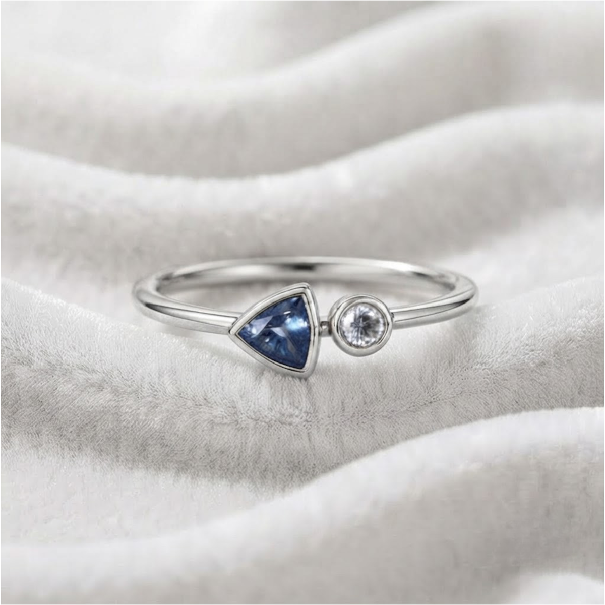 Gold Sapphire Engagement Ring