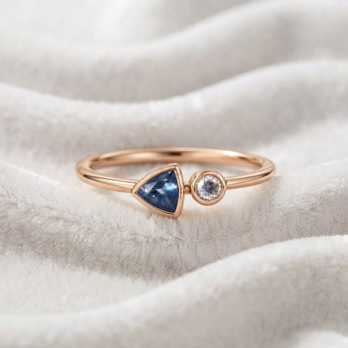 Gold Sapphire Engagement Ring