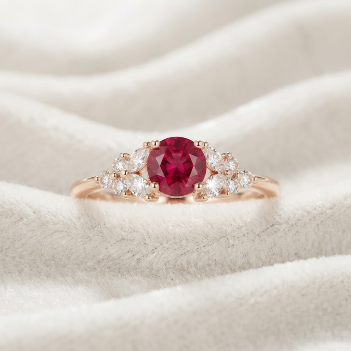 Ruby July Birthstone Ruby Engagement Ring