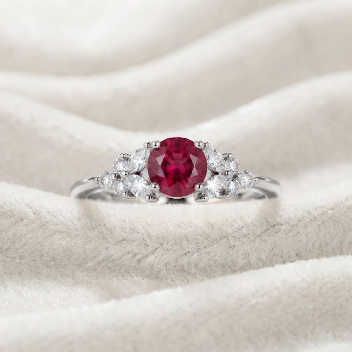 Ruby July Birthstone Ruby Engagement Ring