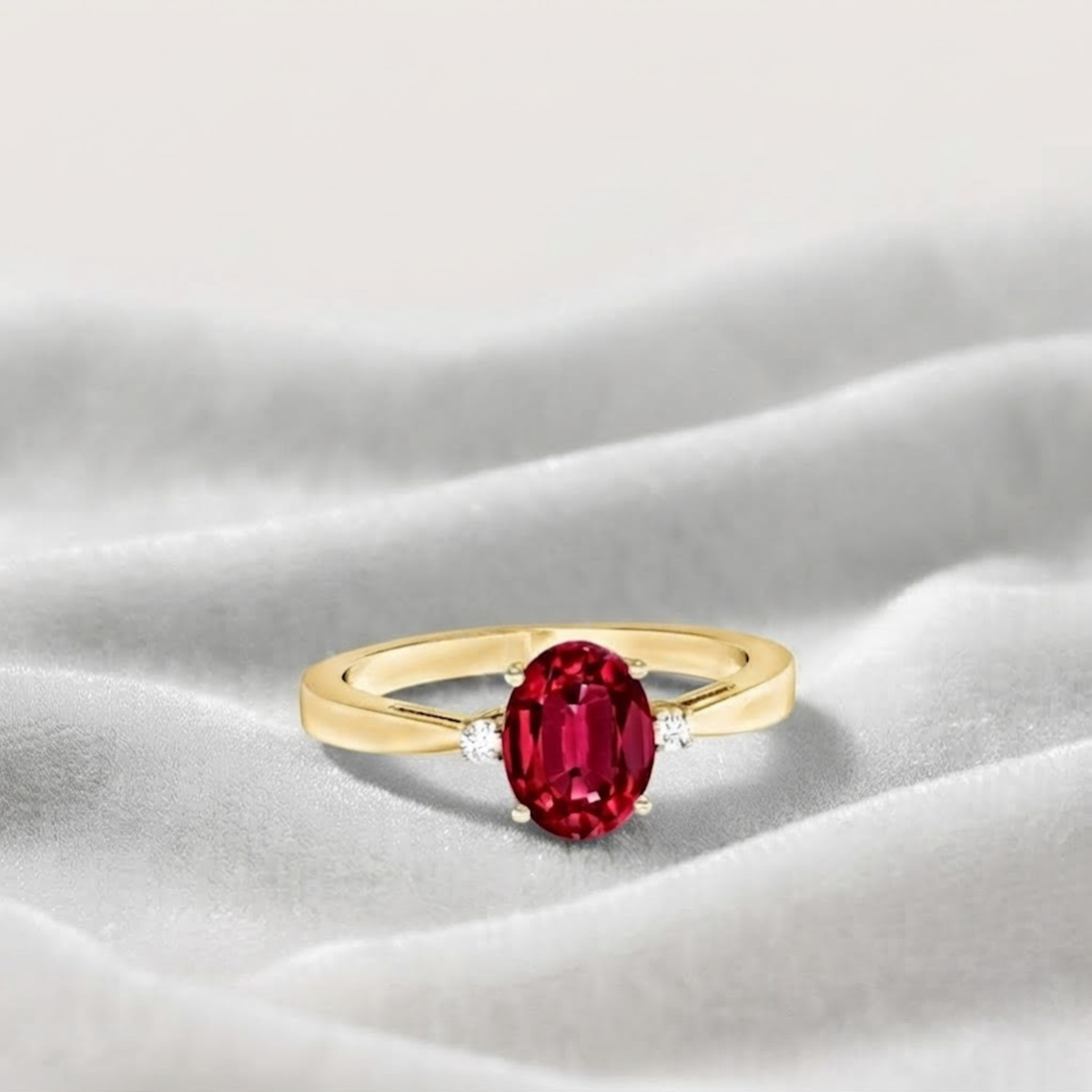 Solitaire Design Birthstone Engagement Ring