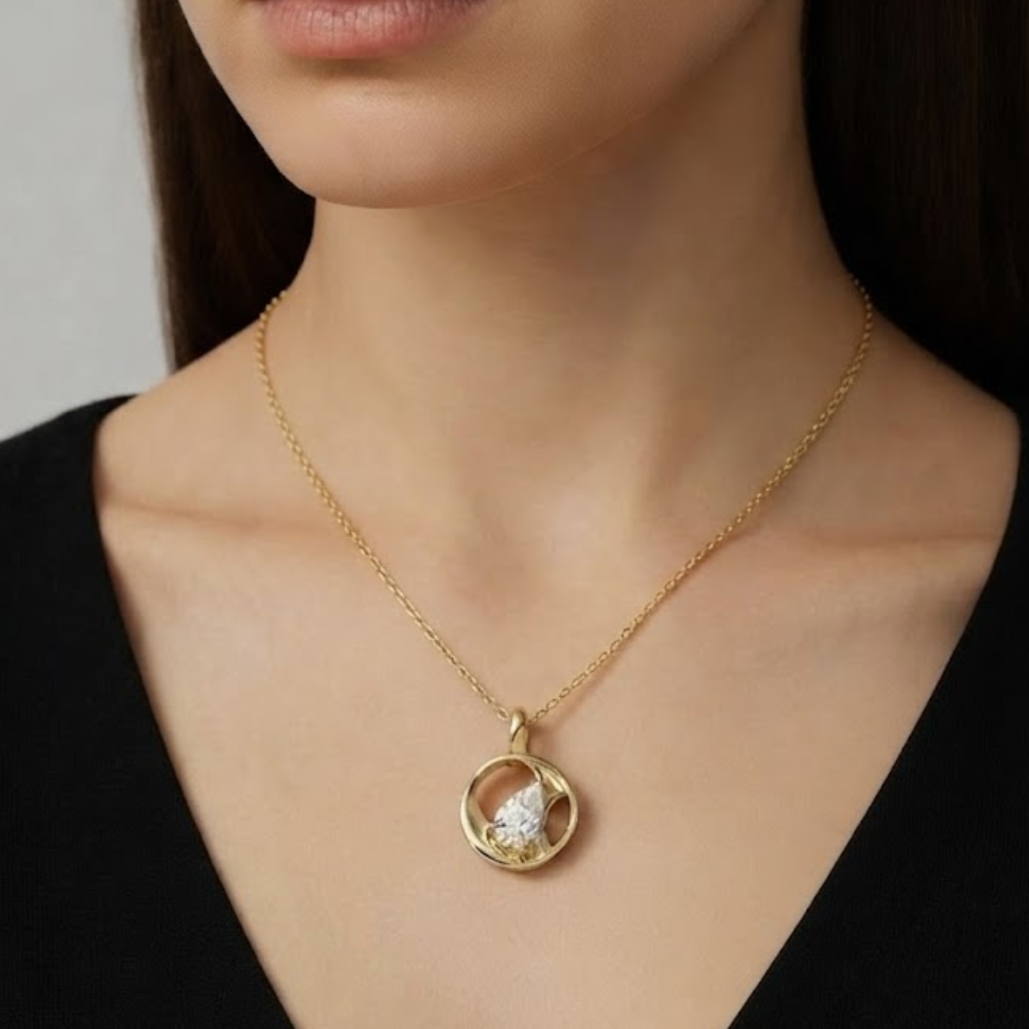 Pear Diamond Necklace