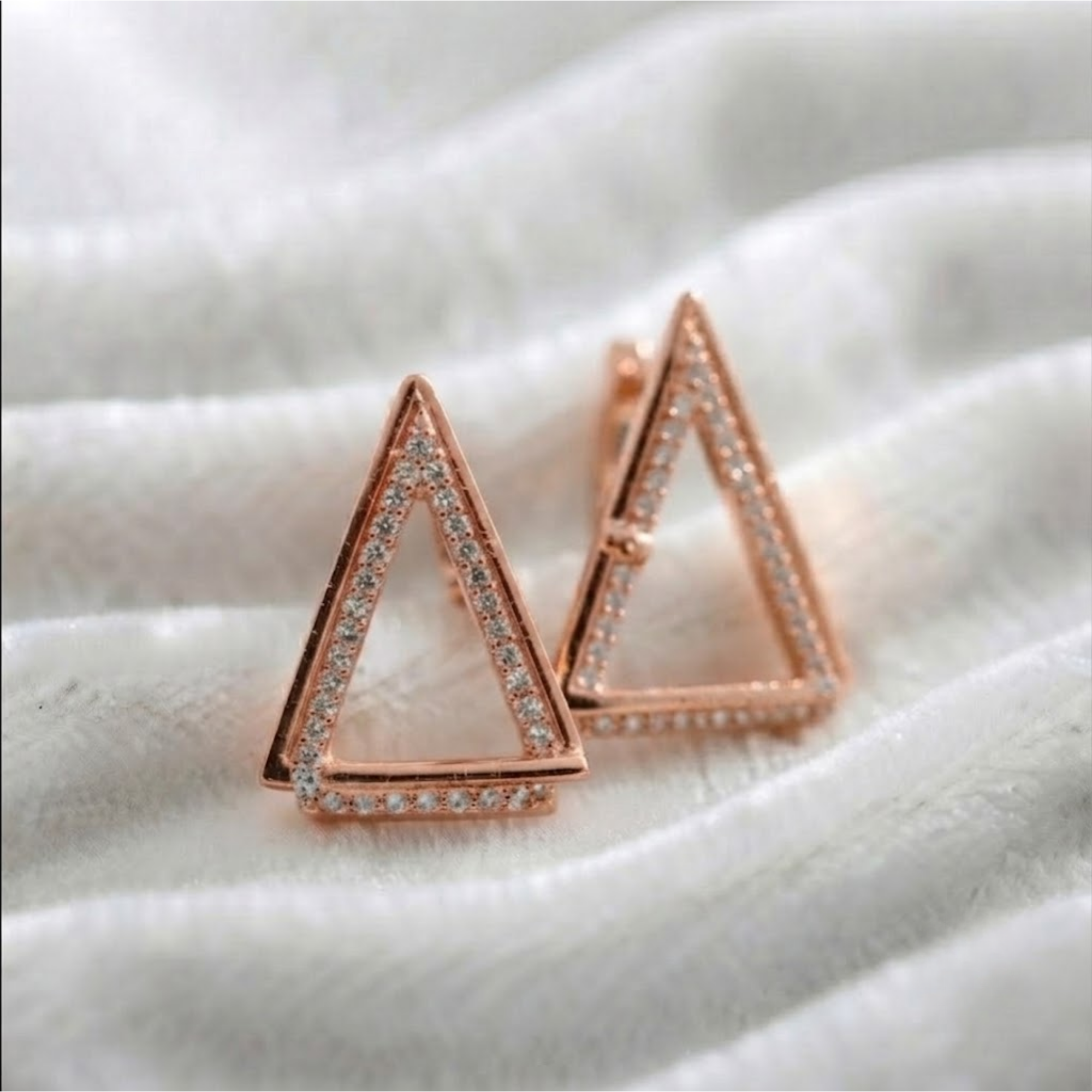 Geometric Diamond Drop Earrings