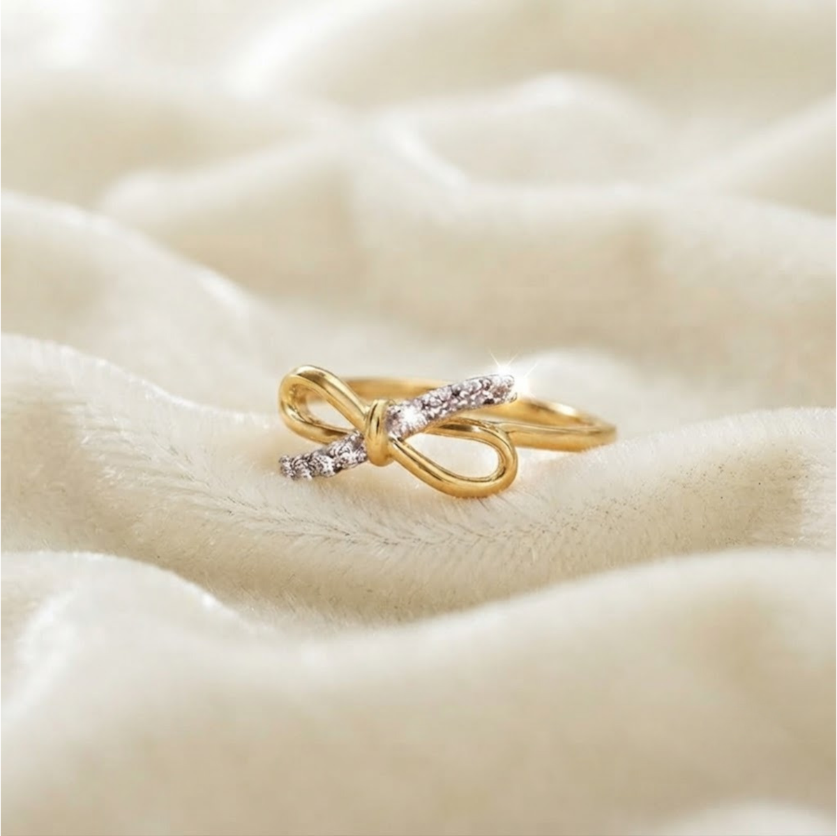 Diamond Bow Knot Ring