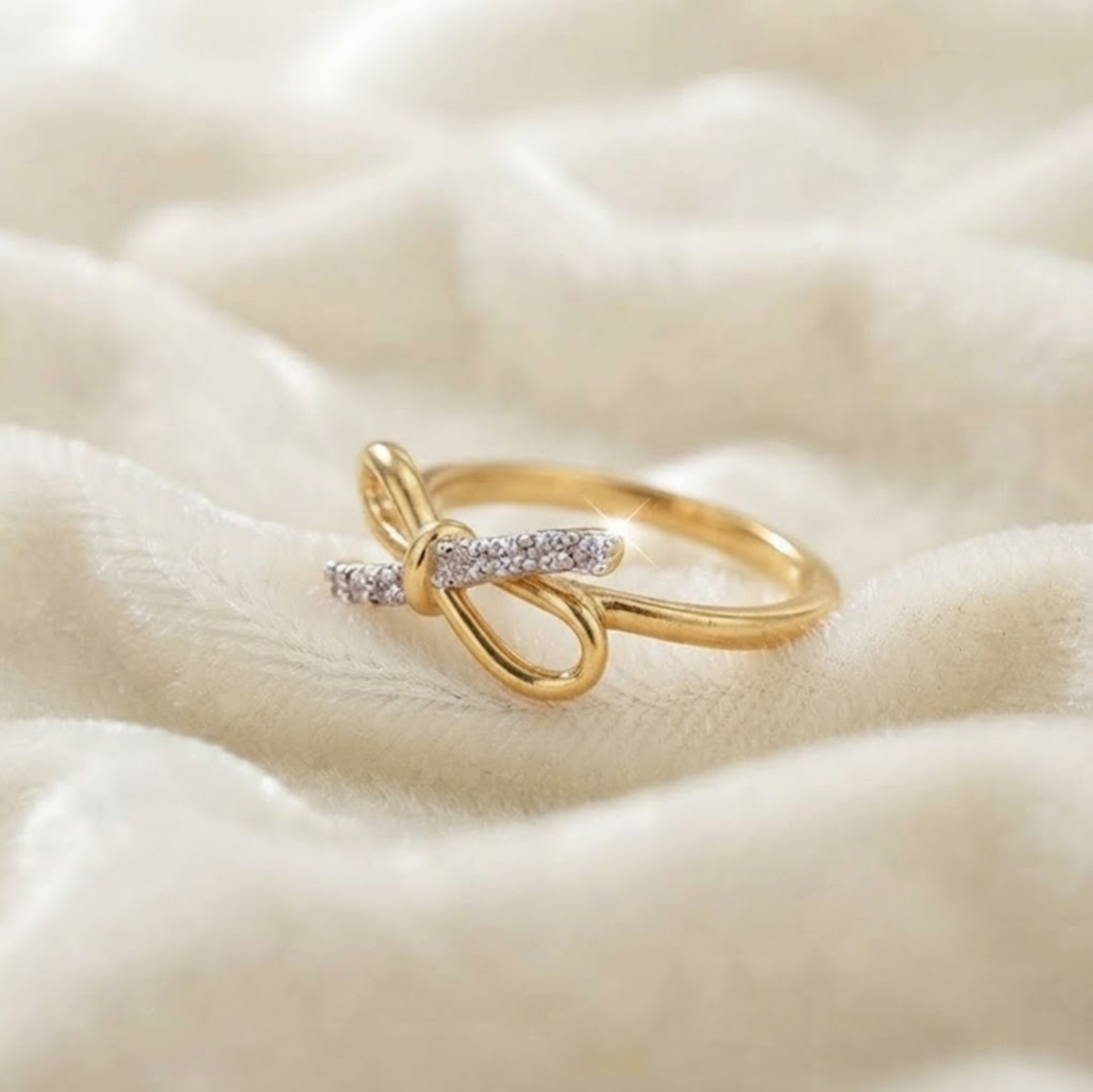 Diamond Bow Knot Ring