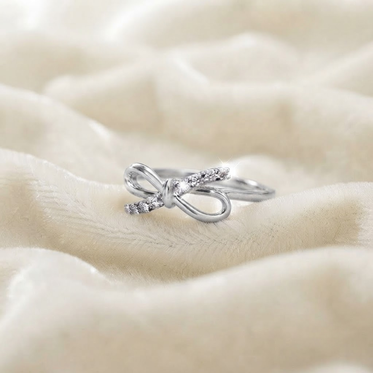 Diamond Bow Knot Ring