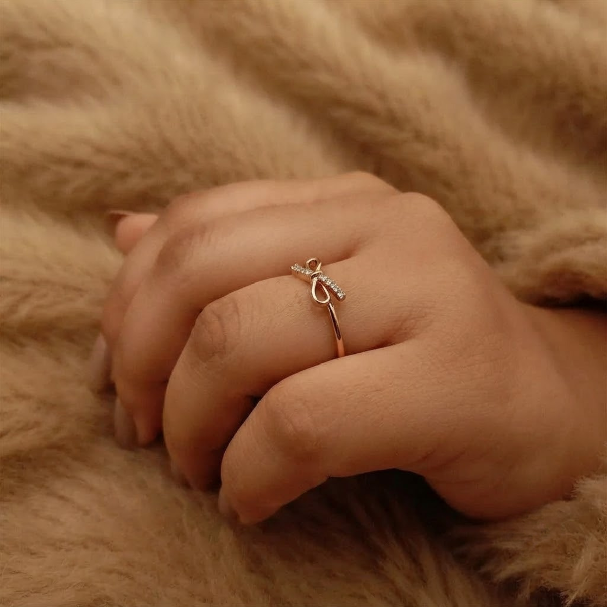 Diamond Bow Knot Ring