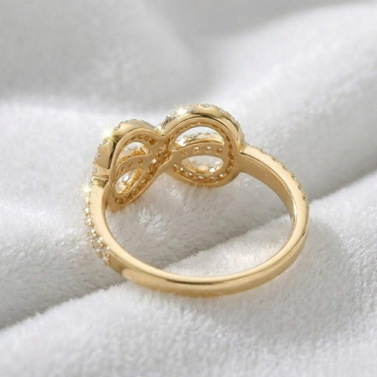 Infinity Love Knot Lab Grown Diamond Statement Ring